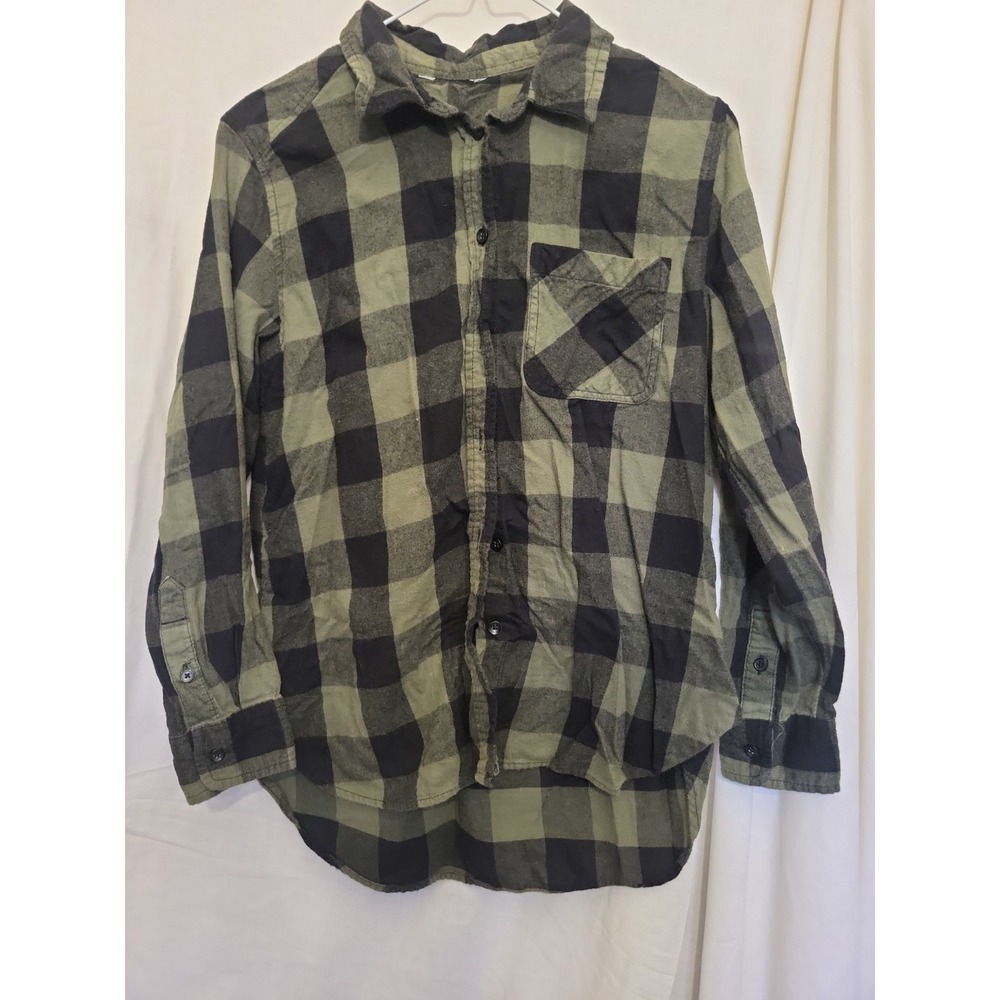 Womens Size Medium Soft Inbranded Flannel Shirt In Forest Green And Black